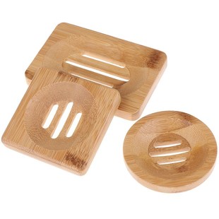 Natural Wooden Bamboo Soap Dish Wooden Soap Tray Holder Stor