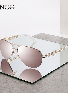 FENCHI Sunglasses Women UV 400 Mirror Pilot Pink White Fema