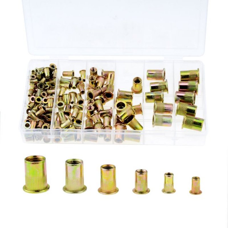 165pcs/lot Box Carbon Steel Rivet Nuts Carbon Steel M3 M4 M5