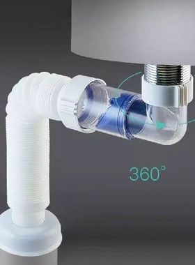 ABS Selang Pembuangan Wastafel Bergelombang Pipa Melengkung