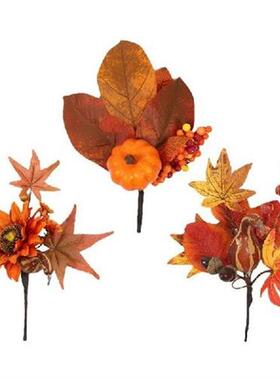 Thanksgiving Branches 3 Pcs Fall Artificial Silk Maple