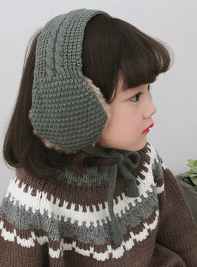 Wool Knitted Earmuffs or Snood for Children Windproof Earmuf