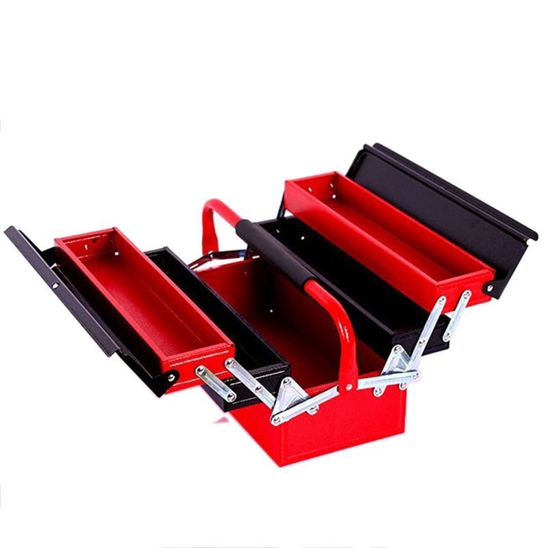 Three floors iron tool box portable folding Hardware toolbox