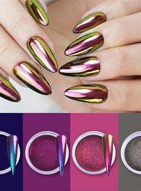 4pcs/Set Chameleon Effect Nail Glitter Powder Mirror Metalli