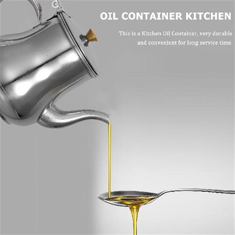 Kitchen Oil Container Grease Can Stainless Steel Oil
