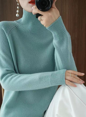 Women Turtleneck Cashmere Sweater Autumn Winter Sloid Color