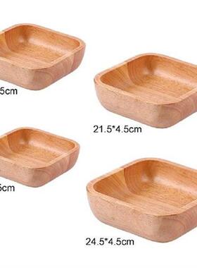 Japanese Style Square Wood Bowl Pasta Snacks Soup Serving