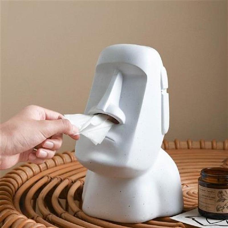 Creative Stone Figure Facial Tissue Box Napkin Holder Paper