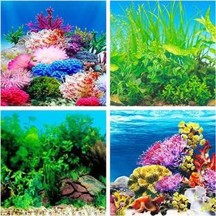 Poster Landscape Background Aquarium Fish Sticker Tank