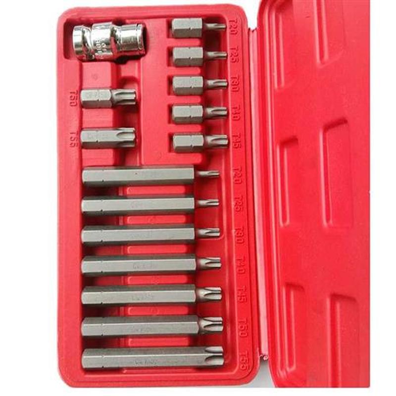 15pcs Torx Bits 1/2 inch Drive Socket aptor Chrome Vaniu