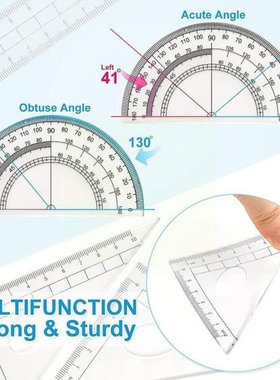 10pcs/set Drawing Compasses Math Geometry Protractor Office
