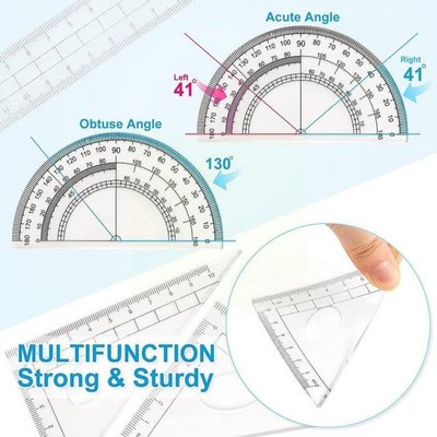 10pcs/set Drawing Compasses Math Geometry Protractor Office