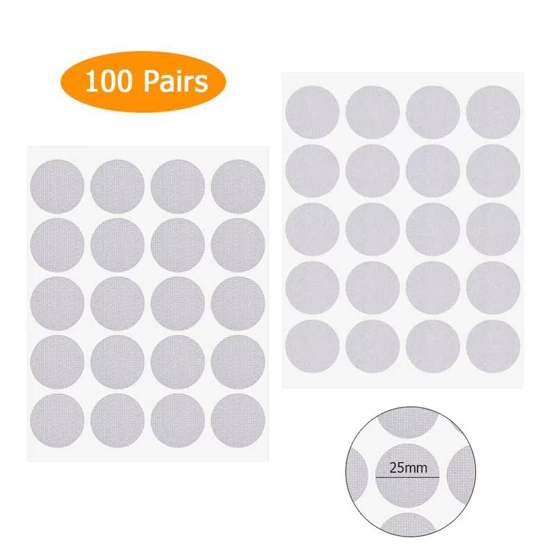 100 Pairs Dots Self Adhesive Fastener Tape 10/15/20/25mm Dis