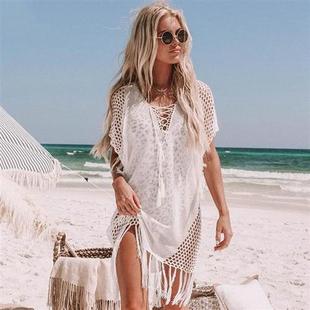 New Knitted Beach Cover Up Women Bikini Swimsuit Cover Up Ho