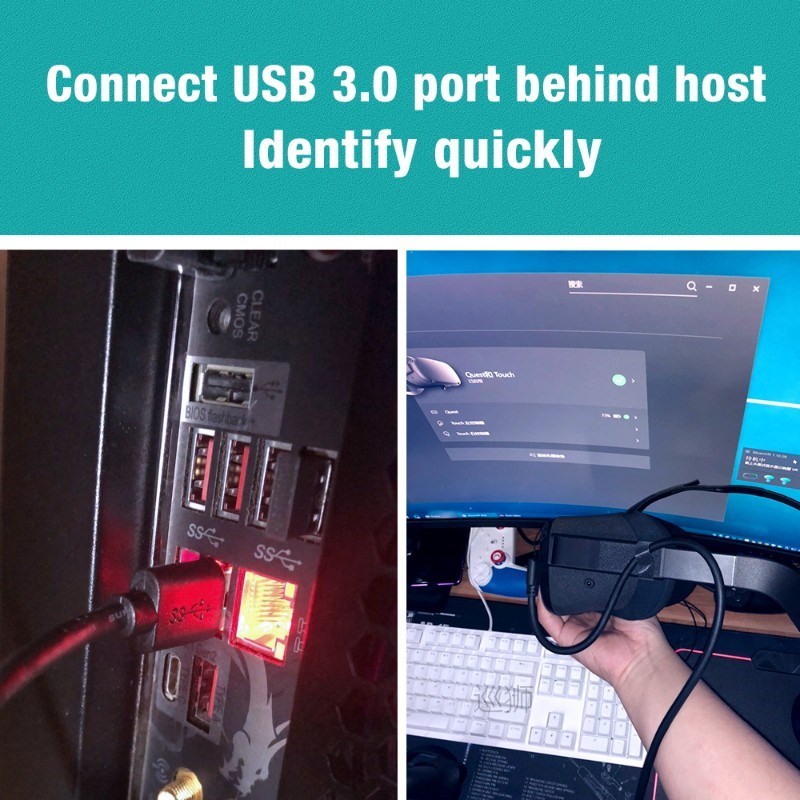 5M 3M USB-C Cable Oculus Quest 2 Link Cable USB3.2 Compatabi