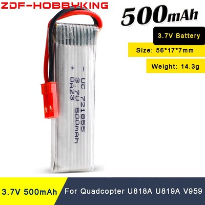 2pcs/packaging rc lipo Battery 3.7V 500mAh 20C Quadcopter V9