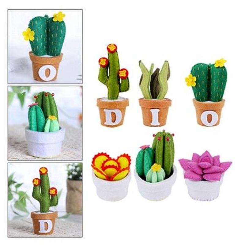 Mini DIY Felt Succulent Plant Art Craft Kit Floral Potted