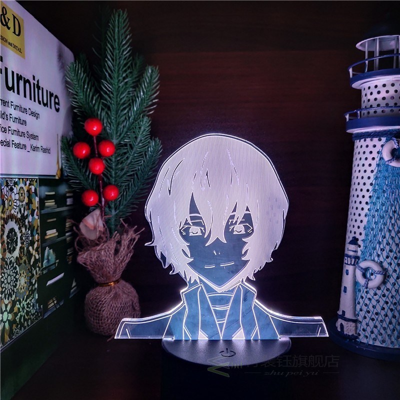 BUNGO STRAY DOGS DAZAI 3D Amine Lamp LED Nightlights Acrylic