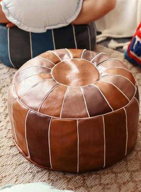 Unstuffed Boho Moroccan Pouf Cover Footstool Storage