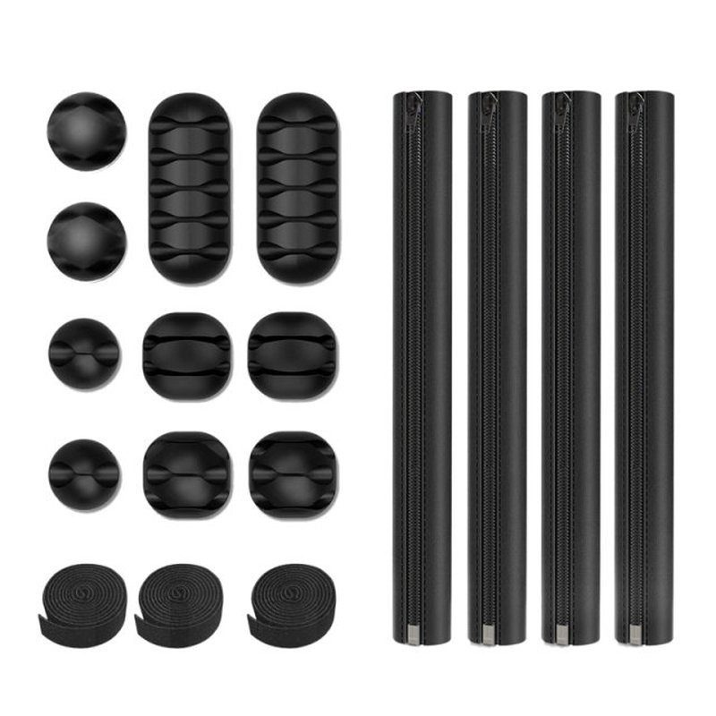 17Pcs Cable Management Organizer Set Wire Management Cable S