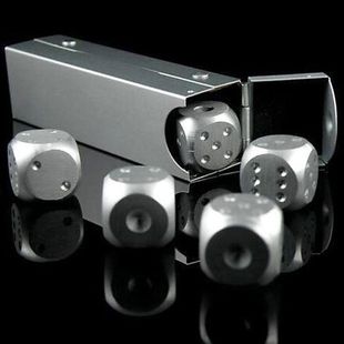 5pcs Aluminum Alloy Metal Dices Set Whisky Dice Stones Ice