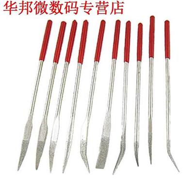 2X160x4mm Lapidaire Gebogen Diamant Naald Bestanden Rood Han