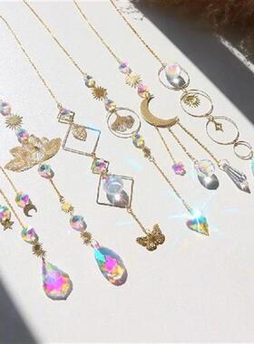 6pcs Crystal Dream Catcher Garden Ornaments Metal Light