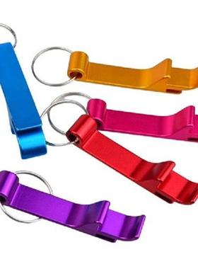 100Pcs 8 Color Metal Bottle Opener Split Key Ring Chain