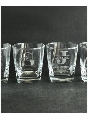 Custom Whiskey Glass Grooms Gifts Monogrammed Whiskey Glasse