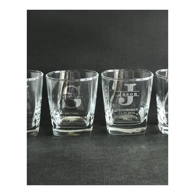 Custom Whiskey Glass Grooms Gifts Monogrammed Whiskey Glasse