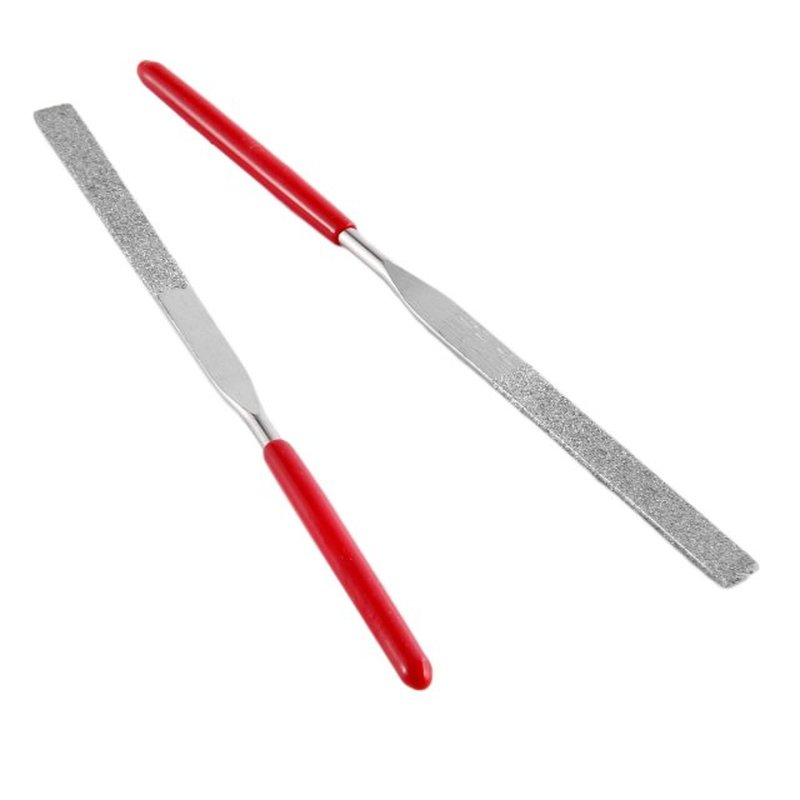 10Pcs 3mm x 140mm Flat Diamond Needle File Cutting Repair Ha