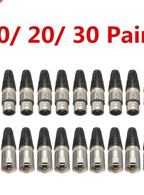 30/20/10 Pairs XLR 3Pin Female MIC Jack Plug Audio Microphon