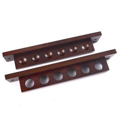 6 Pool Billiard Cue Rack Hanging Wood Bracket Stand Pool