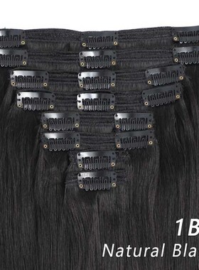 in Human Hair Extensions  ins Straight Hair Full Head 8pc Bl