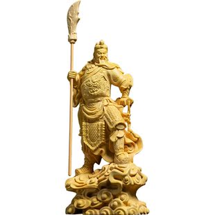 16CM Door God Guan Gong Figurine Guan Yu statue Wood Statue