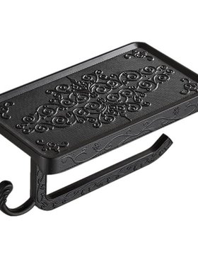 Bathroom Rack Bronze Carved Toilet Paper Holder with Phone H