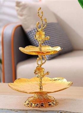 Golden Dessert Pastry Stand Creative Fruit Plates Double