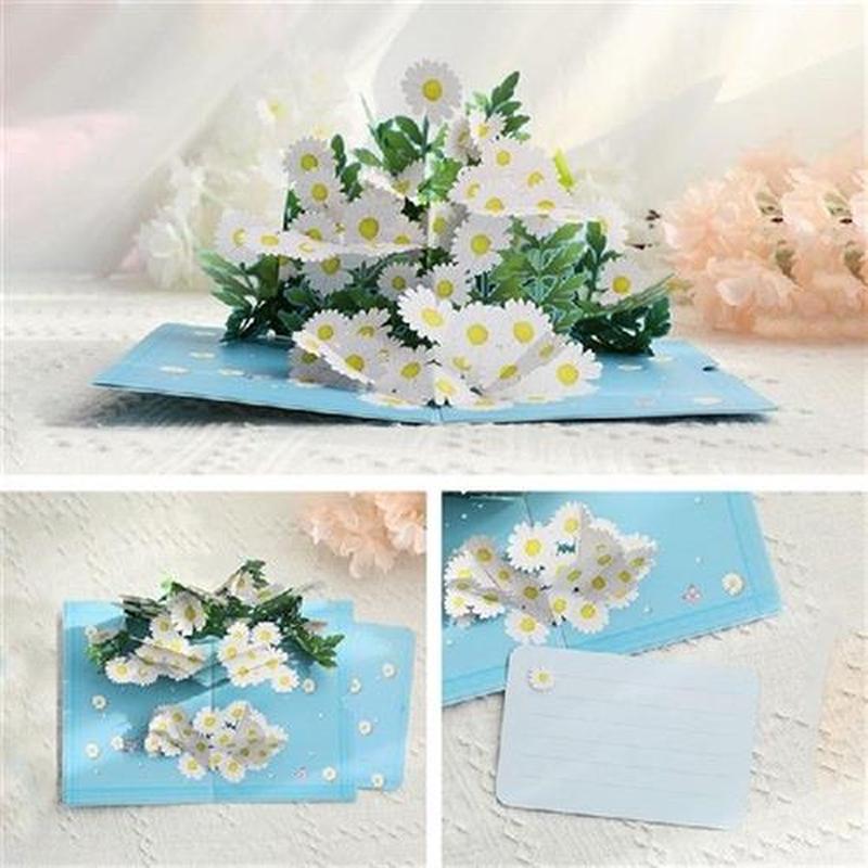3D three-dimensional card daisy flower greeting card with