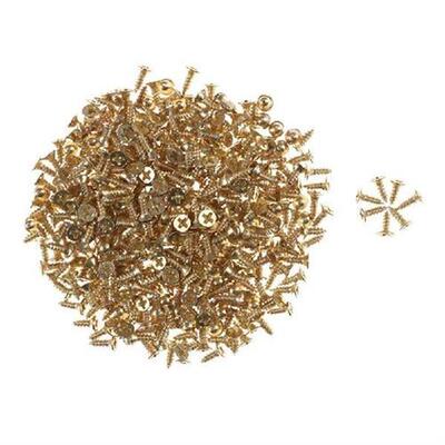 1 pack 2*6mm Flat Self-tapping Screws Brass Material Golden