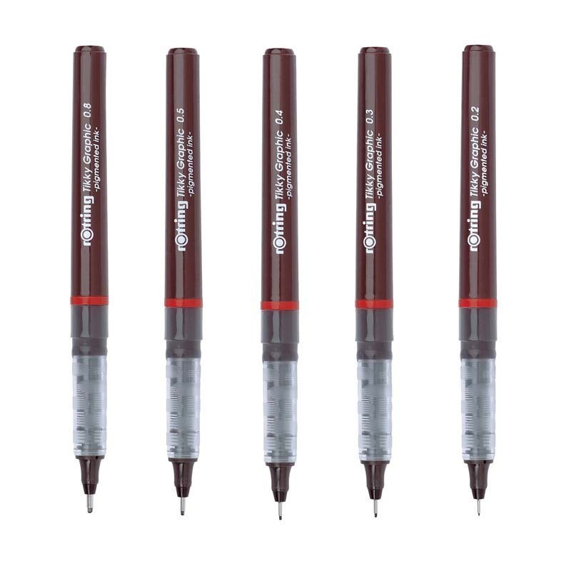 3pcs/lot Germany Rotring Tikky Graphic Pigted Ink Fineliner-封面