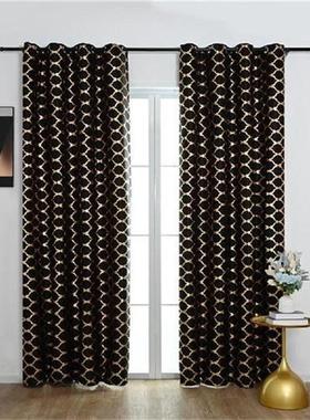 Nordic Style Bronzing Blackout balcony Curtains with Shade