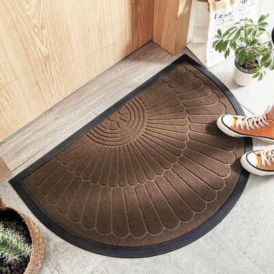 Semi-Round Welcome Door Mat Entrance Front Door Mat Non-Slip