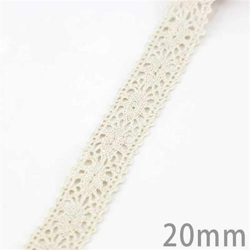 (5Meter/roll) White Beige Cotton Embroidered Lace Net Ribbon