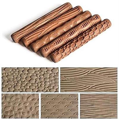 Ceramic Tools Wood Carving Pottery Wood Texture Mud Roller