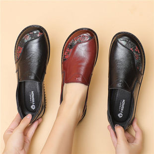 Spring Flats Luxury Women Flat Elderly Shoes Retro Vintage G