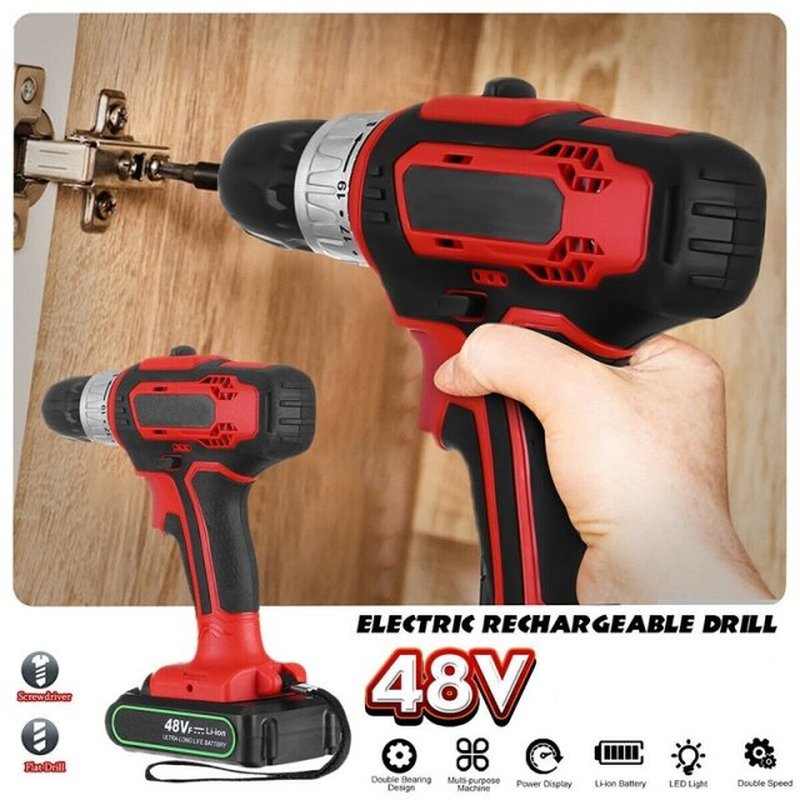 Dreamburgh New 48V Cordless Drill Combi LED Impact Screwdriv