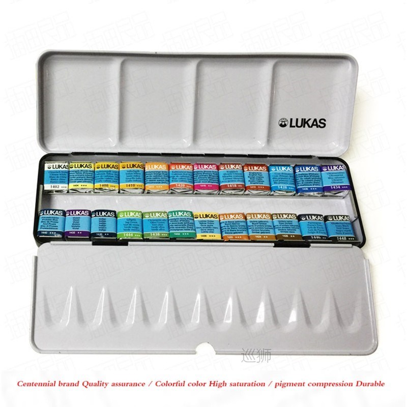 Lukas Imported Original Germany 24 Colors Solid Watercolor P