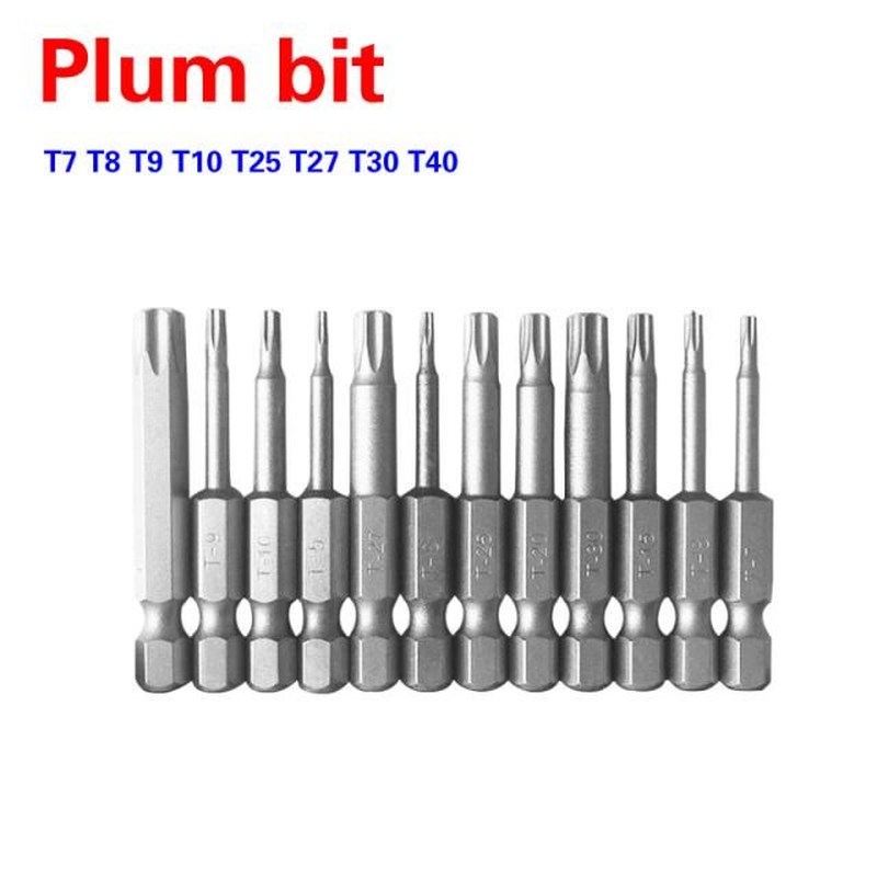 10PCS Hollow/Solid 50mm Long Torx Bit Set 1/4 Inch Hex Shank
