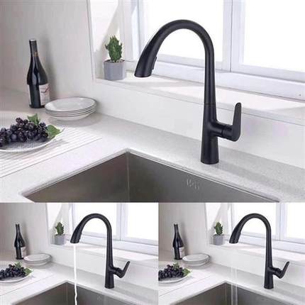 Gun Gray Pull-Out Kitchen Faucet Cold And Hot Water Wash Veg