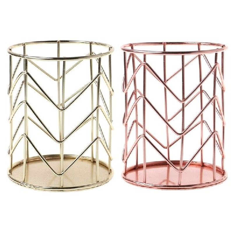 Metal Pen Holder Box Case Organizer Home Desk Stationery